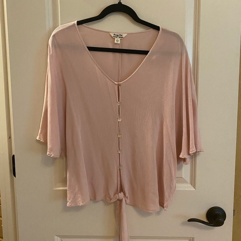 Blush pink button down top